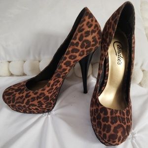 Candie's Leopard/Cheetah Print Platform Pumps